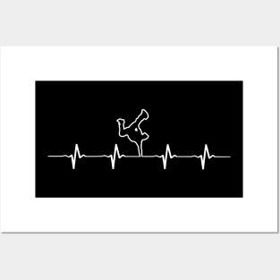 Breakdance Heartbeat T-shirt - Gift For Breakdancers Posters and Art